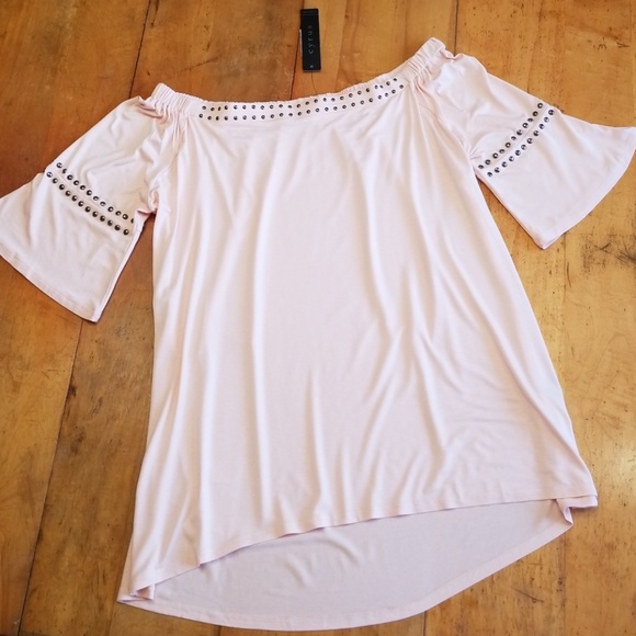 Cyrus Tops - SOLD! Cyrus Lt. Pink Off Shoulder Top Sz 1X